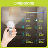 GY LED G45 4.9W E14 807lm Dimensions