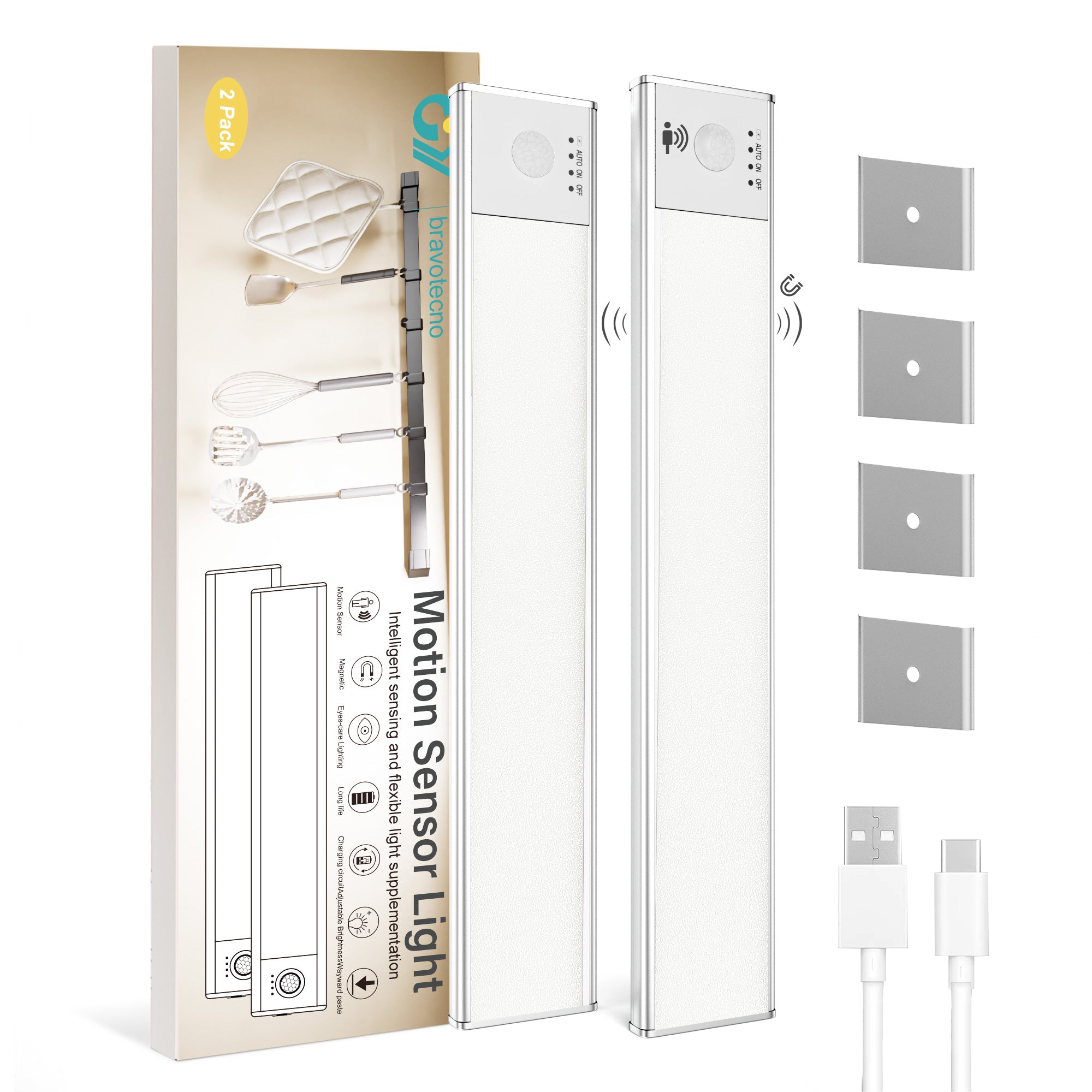 GY LED Schrankleuchte 30 cm Bewegungsmelder Wiederaufladbar USB Akku