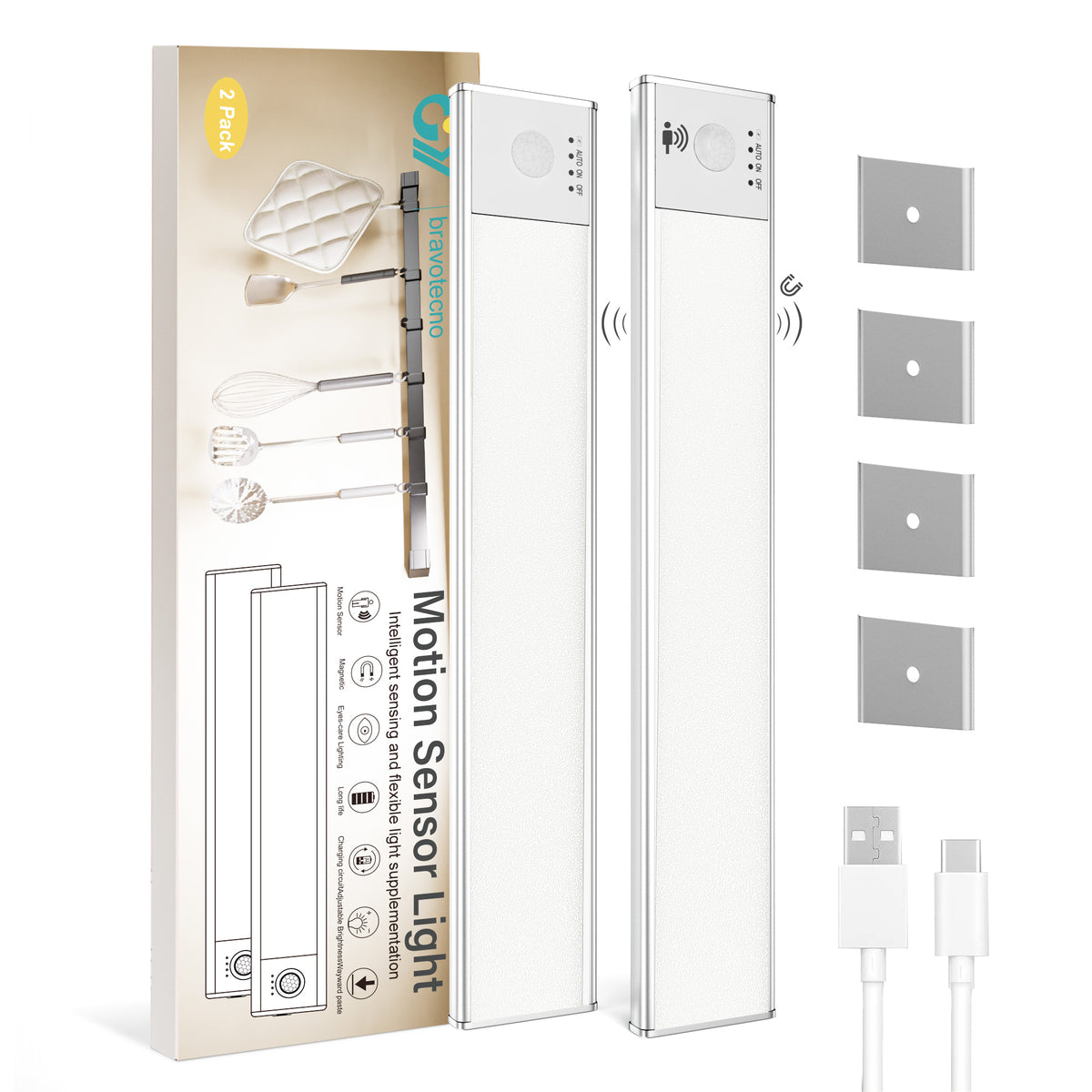 GY LED Schrankleuchte 30 cm Bewegungsmelder Wiederaufladbar USB Akku