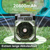 GY Tragbarer Solar Camping Ventilator mit LED Licht und Powerbank 20800mAh