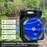 GY Tragbarer Solar Camping Ventilator mit LED Licht und Powerbank 20800mAh