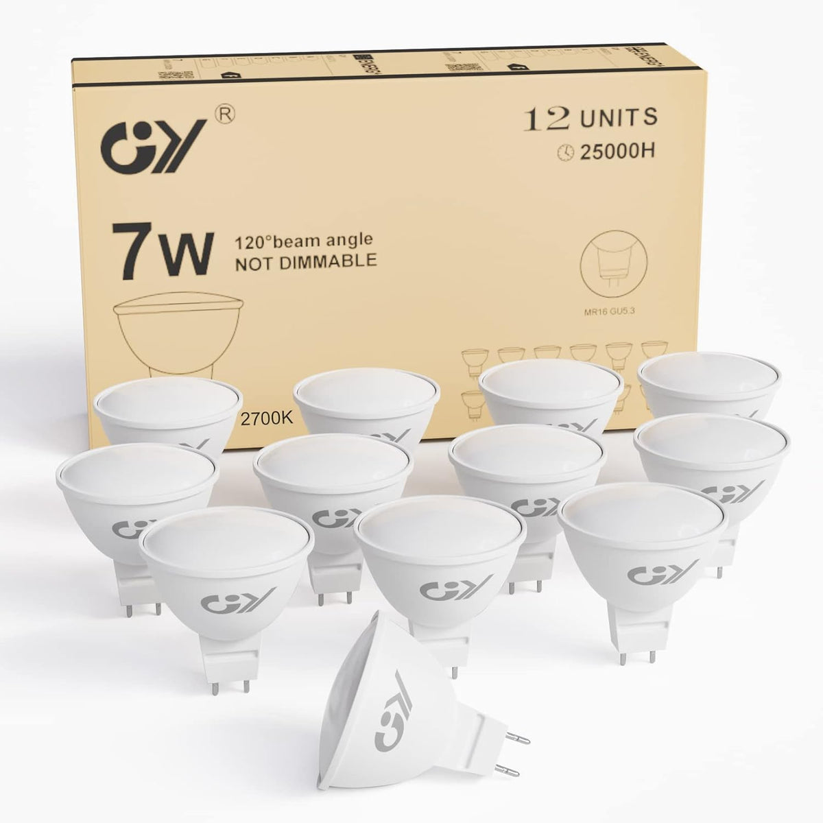GY GU5.3 MR16 LED 7W 12V 120° Strahlwinkel Lampe 630 Lumen