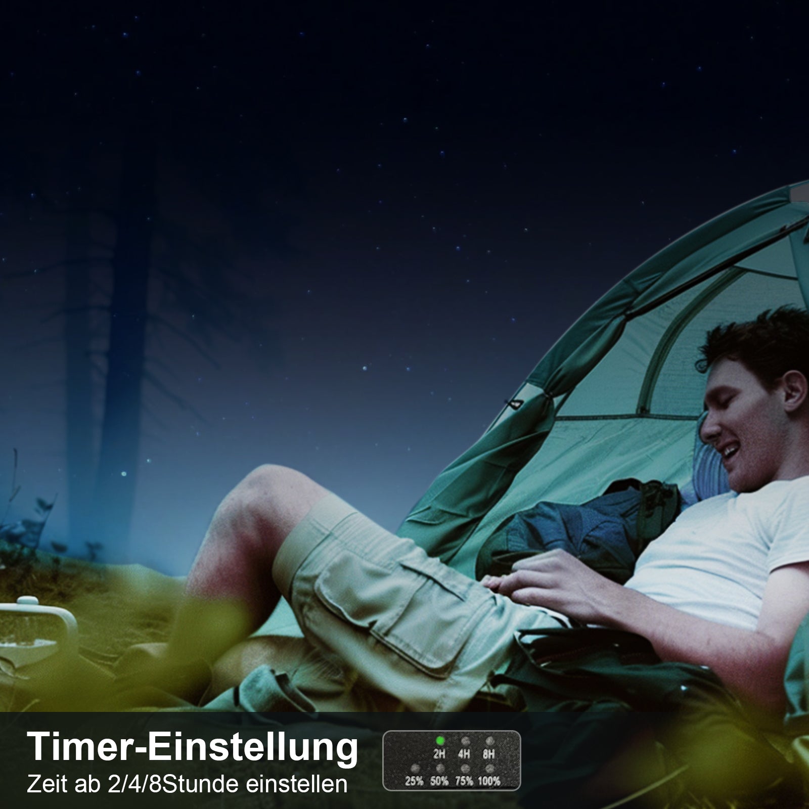 GY Tragbarer Solar Camping Ventilator mit LED Licht und Powerbank 20800mAh