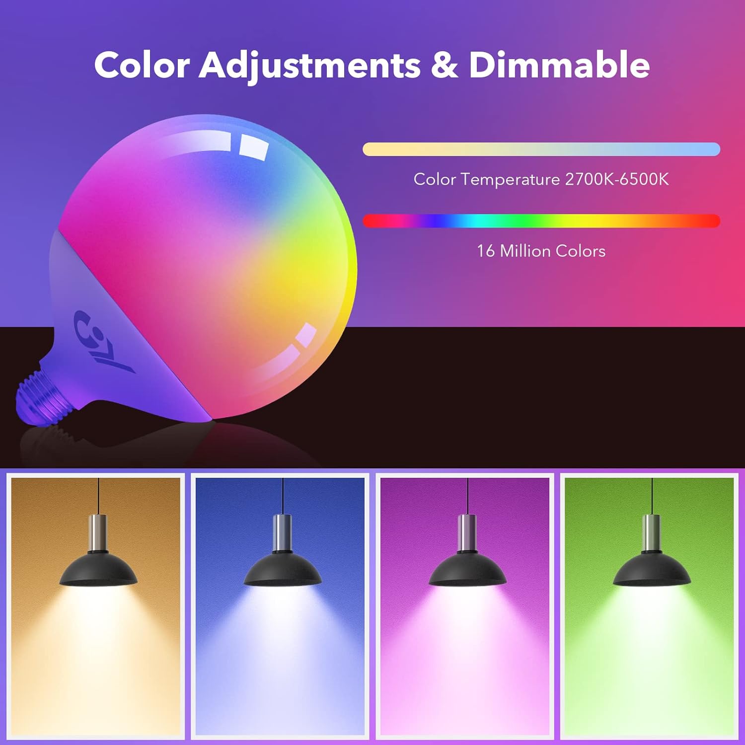 GY E27 LED G150 Smart WiFi Lampe 23W 2400 Lumen Kompatibel mit Alexa Echo und Google Assistant