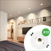 GY 12 Pack LED Recessed Spotlight with GU10 Socket Round Ceiling Downlight Frame for MR16 Bulbs 35° Adjustable Ø75–100 mm Cutout Without Bulbs - GY STORE